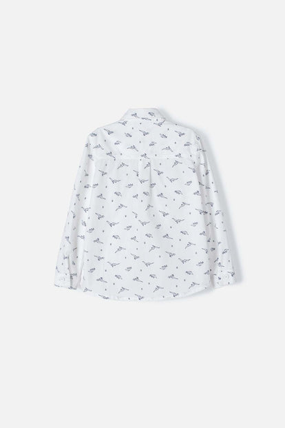 CAMISA LITTLEMIC BLANCA MANGA LARGA PARA NIÑO 2T A 5T