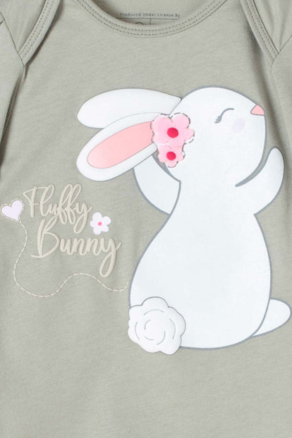 CONJUNTO LITTLEMIC VERDE Y CAQUI MANGA LARGA PARA BEBÉ NIÑA