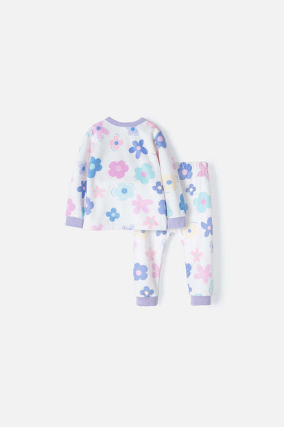 PIJAMA LITTLEMIC MARFIL DE MANGA LARGA PARA BEBÉ NIÑA