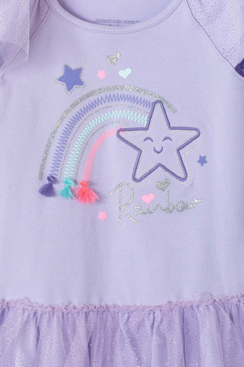 Card slide image -  VESTIDO DE LITTLEMIC CON TULL LILA PARA NIÑA 2T A 5T