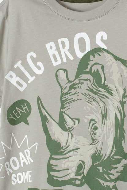 CAMISETA DE MIC MANGA CORTA GRIS PARA NIÑO