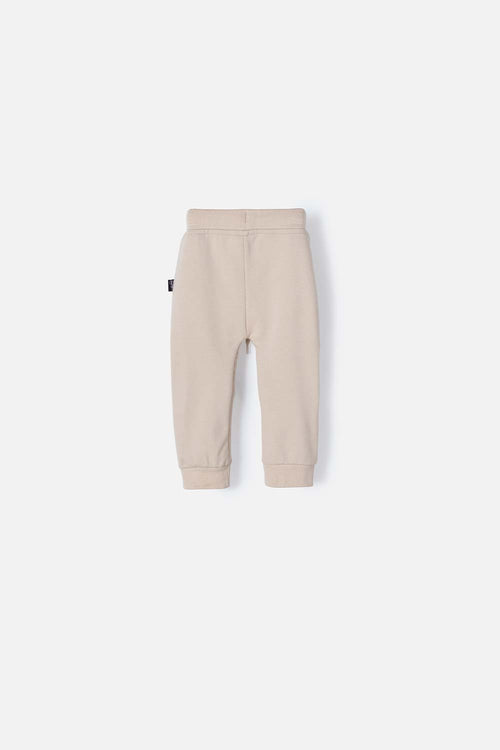 JOGGER DE LITTLEMIC CON CORDÓN CAKI PARA BEBÉ NIÑO