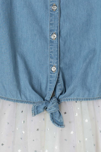 VESTIDO DE MIC CON FALDA EN TULL MULTICOLOR PARA NIÑA