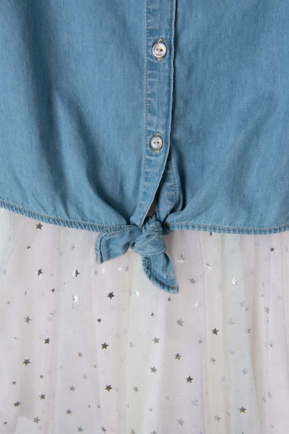 VESTIDO DE MIC CON FALDA EN TULL MULTICOLOR PARA NIÑA