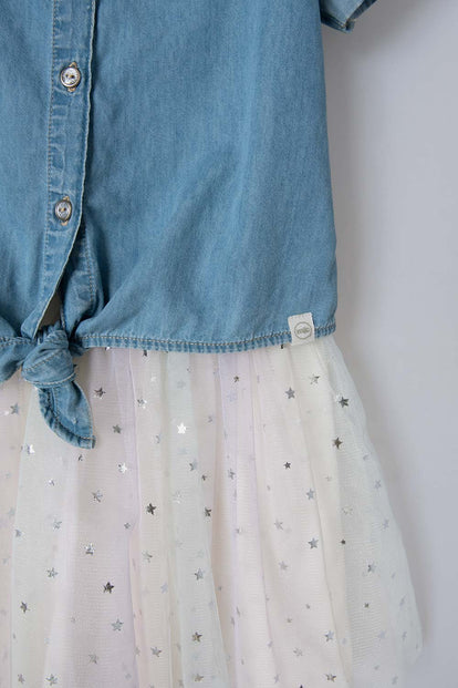 VESTIDO DE MIC CON FALDA EN TULL MULTICOLOR PARA NIÑA