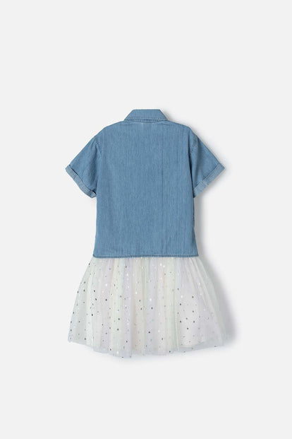 VESTIDO DE MIC CON FALDA EN TULL MULTICOLOR PARA NIÑA