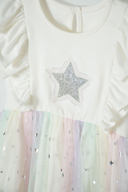 VESTIDO DE LITTLEMIC CON FALDA EN TUTÚ MULTICOLOR PARA BEBÉ NIÑA