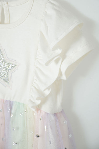 VESTIDO DE LITTLEMIC CON FALDA EN TUTÚ MULTICOLOR PARA BEBÉ NIÑA