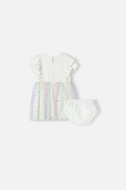 VESTIDO DE LITTLEMIC CON FALDA EN TUTÚ MULTICOLOR PARA BEBÉ NIÑA