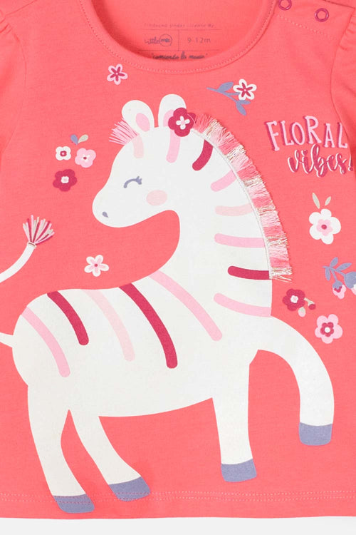 Card slide image -  CONJUNTO LITTLEMIC CON PANTALÓN LARGO CORAL PARA BEBÉ NIÑA