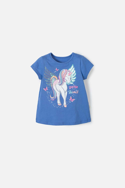 Card slide image -  CAMISETA DE LITTLEMIC MANGA CORTA AZUL PARA NIÑA 2T A 5T