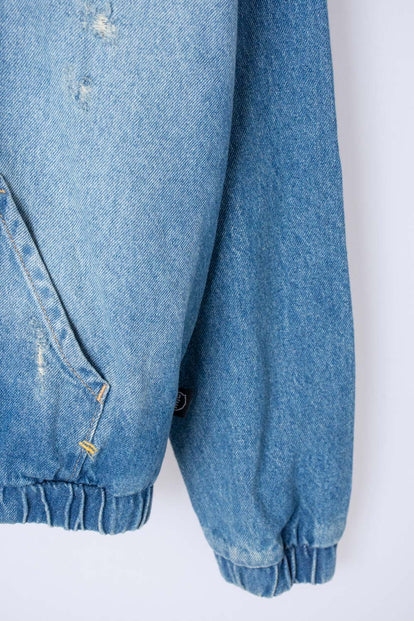 CHAQUETA DE MIC CON CAPUCHA AZUL MEDIO PARA NIÑA