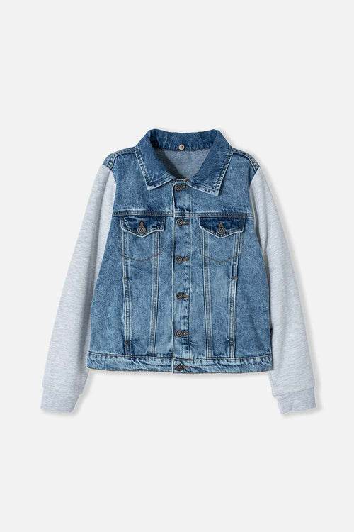 CHAQUETA DE MIC CON CAPUCHA TONO MEDIO PARA NIÑO