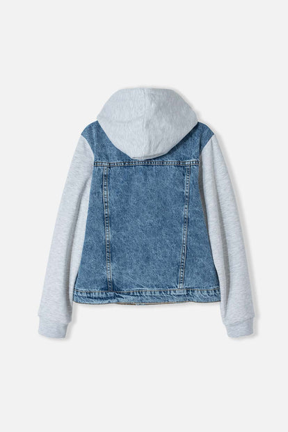 CHAQUETA DE MIC CON CAPUCHA TONO MEDIO PARA NIÑO