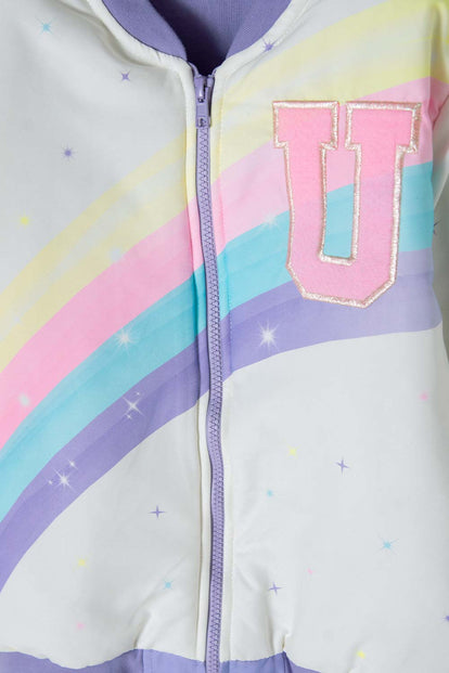 CHAQUETA DE MIC CON CIERRE MULTICOLOR PARA NIÑA