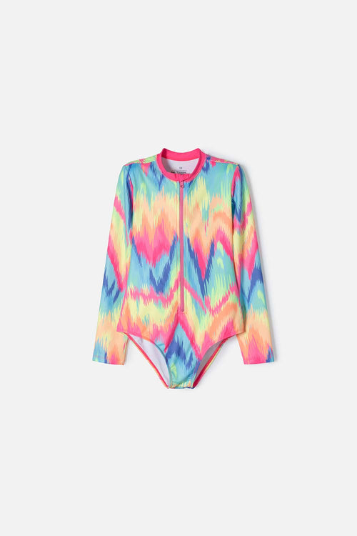 VESTIDO DE BAÑO MIC DE MANGA LARGA MULTICOLOR PARA NIÑA