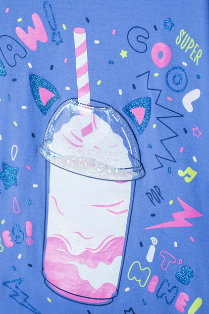 CAMISETA MIC AZUL HORTENSIA MANGA CORTA PARA NIÑA