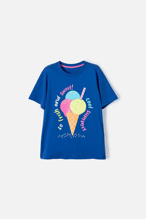 Card slide image -  CAMISETA MIC AZUL MANGA CORTA PARA NIÑA