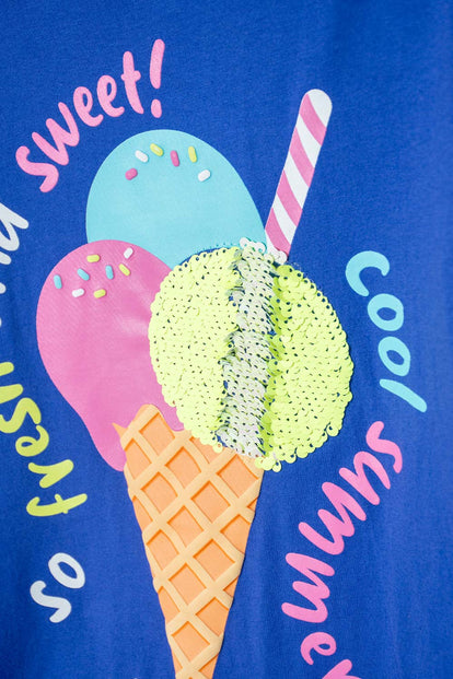 CAMISETA MIC AZUL MANGA CORTA PARA NIÑA