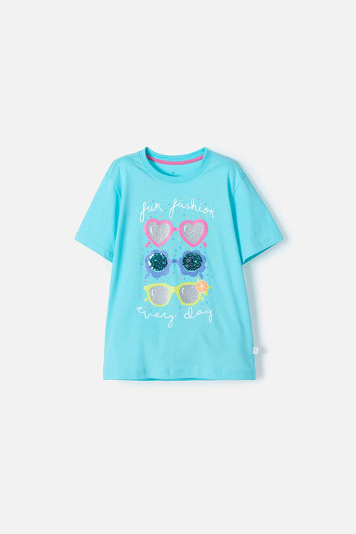 Card slide image -  CAMISETA MIC AZUL MANGA CORTA PARA NIÑA