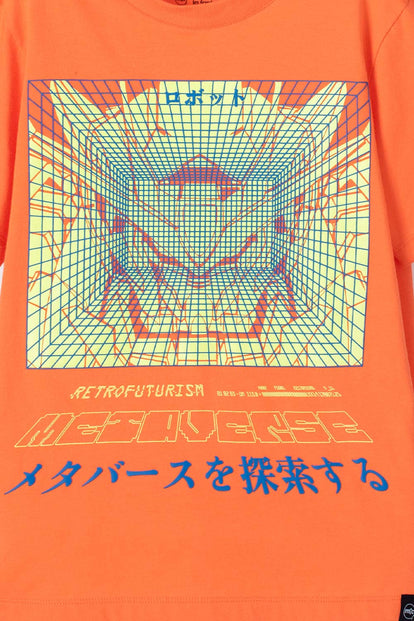 CAMISETA MIC NARANJA MANGA CORTA PARA NIÑO