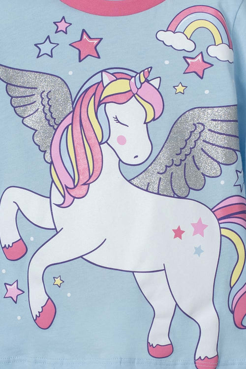 PIJAMA LITTLEMIC DE MANGA LARGA MULTICOLOR  PARA NIÑA 2T A 5T