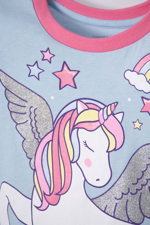 PIJAMA LITTLEMIC DE MANGA LARGA MULTICOLOR  PARA NIÑA 2T A 5T