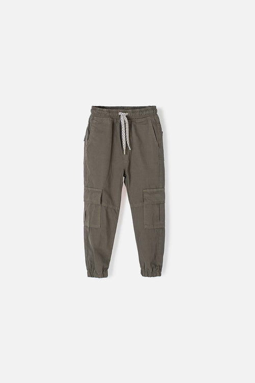Card slide image -  JOGGER DE LITTLEMIC CON CORDÓN VERDE MILITAR PARA NIÑO 2T A 5T