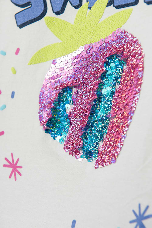 CAMISETA MIC DE MANGA CORTA MARFIL PARA NIÑA