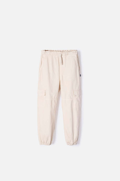  JOGGER DE MIC CON CORDÓN MARFIL PARA NIÑA