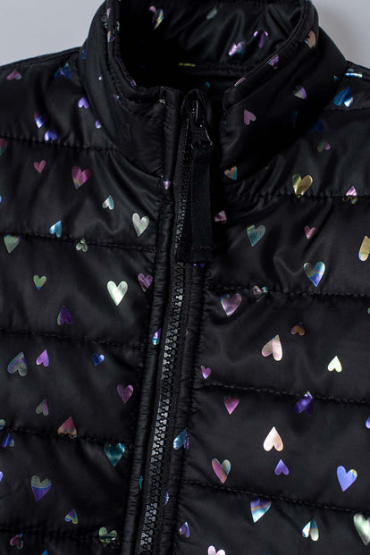 CHAQUETA DE MIC CON CIERRE NEGRO PARA NIÑA