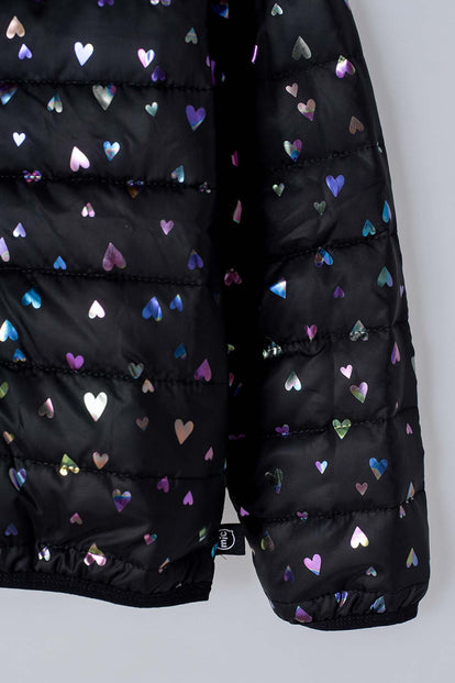 CHAQUETA DE MIC CON CIERRE NEGRO PARA NIÑA