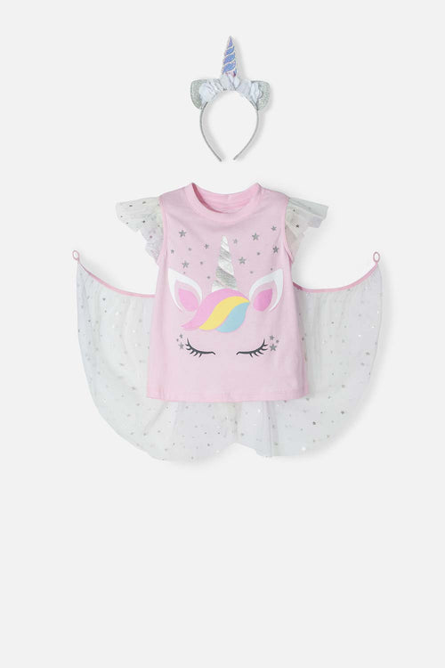 Card slide image -  CAMISETA DE LITTLEMIC CON DIADEMA MULTICOLOR PARA NIÑA 2T A 5T