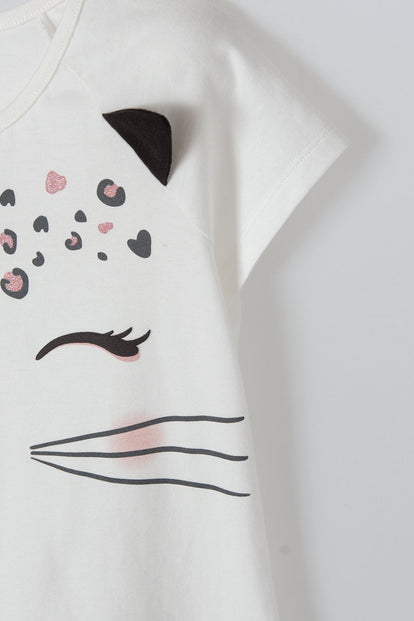 CONJUNTO MIC MARFIL Y NEGRO DE PANTALÓN LARGO PARA NIÑA