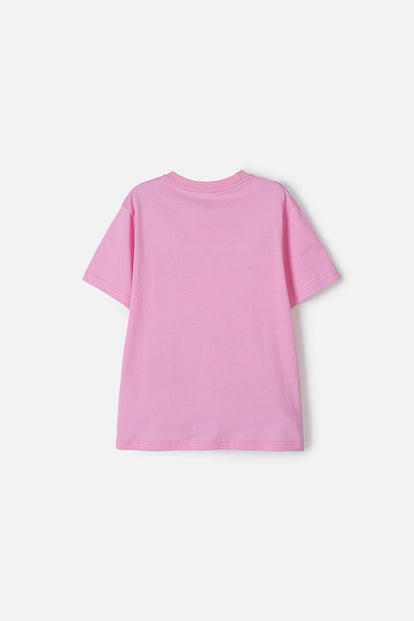 CAMISETA MIC ROSADA DE DISEÑO CLÁSICO PARA NIÑA