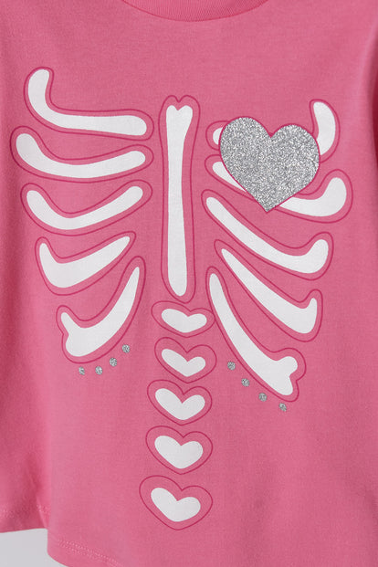  PIJAMA DE LITTLEMIC CON PANTALÓN LARGO ROSADO PARA NIÑA 2T A 5T