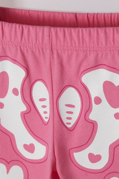  PIJAMA DE LITTLEMIC CON PANTALÓN LARGO ROSADO PARA NIÑA 2T A 5T