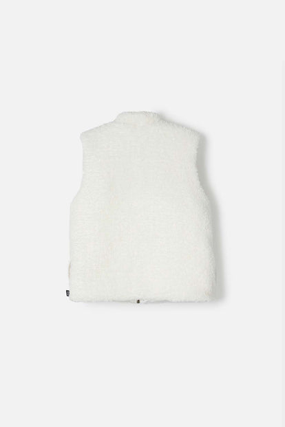 CHALECO DE MIC CON CIERRE MARFIL PARA NIÑA