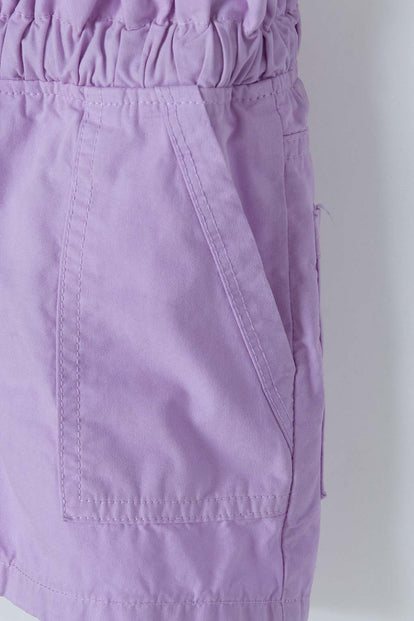  SHORT DE LITTLEMIC CON CORDÓN LAVANDA PARA NIÑA 2T A 5T
