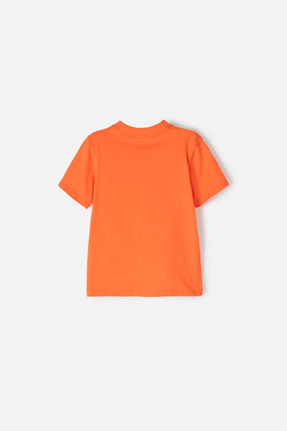 CAMISETA LITTLEMIC NARANJA MANGA CORTA PARA NIÑO 2T A 5T