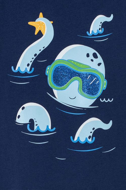 Card slide image -  CAMISETA LITTLEMIC AZUL CUELLO REDONDO PARA NIÑO 2T A 5T