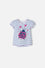 CAMISETA LITTLEMIC BLANCA CON AZUL Y BRILLOS PARA NIÑA 2T A 5T