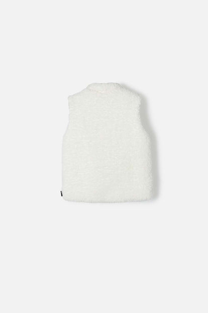 CHALECO DE LITTLEMIC CON CIERRE MARFIL PARA NIÑA 2T A 5T
