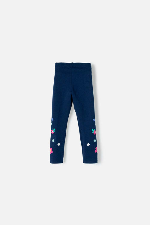 Card slide image -  LEGGINGS AZUL CON FLORES PARA NIÑA 2T A 5T