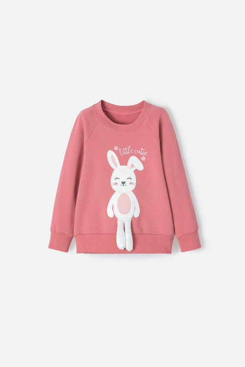 BUZO DE LITTLEMIC CERRADO ROSA VIEJO PARA NIÑA 2T A 5T
