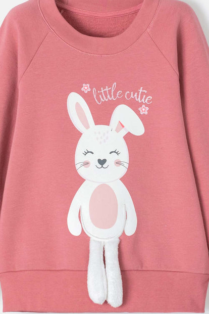  BUZO DE LITTLEMIC CERRADO ROSA VIEJO PARA NIÑA 2T A 5T
