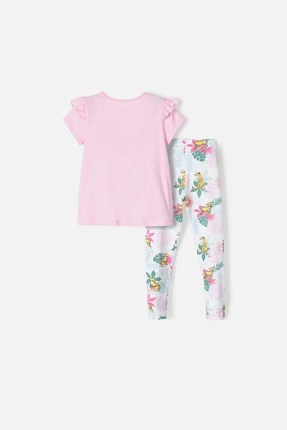 CONJUNTO DE LITTLEMIC ROSADO ROSADO PARA NIÑA 2T A 5T
