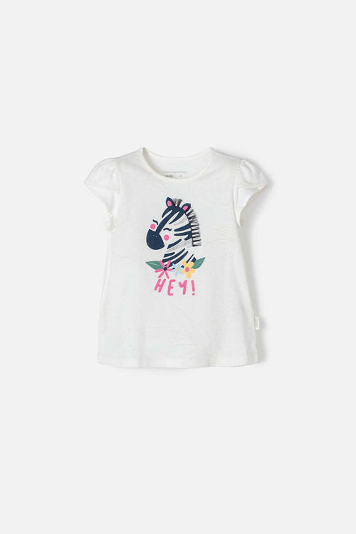 Card slide image -  CAMISETA DE LITTLEMIC MANGA CORTA MARFIL PARA NIÑA 2T A 5T