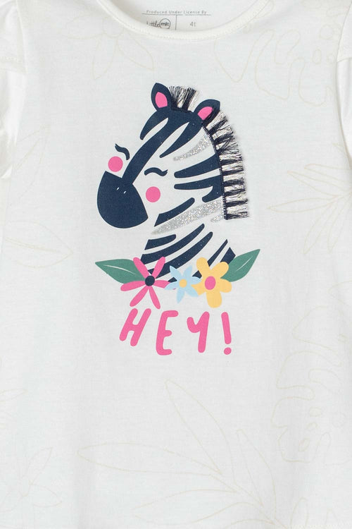 Card slide image -  CAMISETA DE LITTLEMIC MANGA CORTA MARFIL PARA NIÑA 2T A 5T