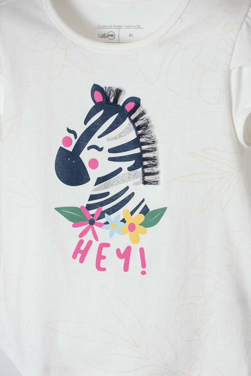 Card slide image -  CAMISETA DE LITTLEMIC MANGA CORTA MARFIL PARA NIÑA 2T A 5T